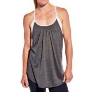 3/$25 Calia by Carrie Underwood Gray Pink Layered Draped Built-in Bra Tank